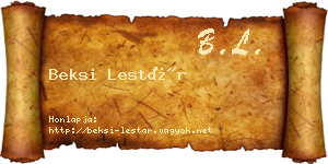 Beksi Lestár névjegykártya